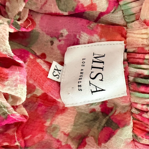 MISA Rumi One shoulder Floral high low Pink Ruffle dress - Picture 7 of 8